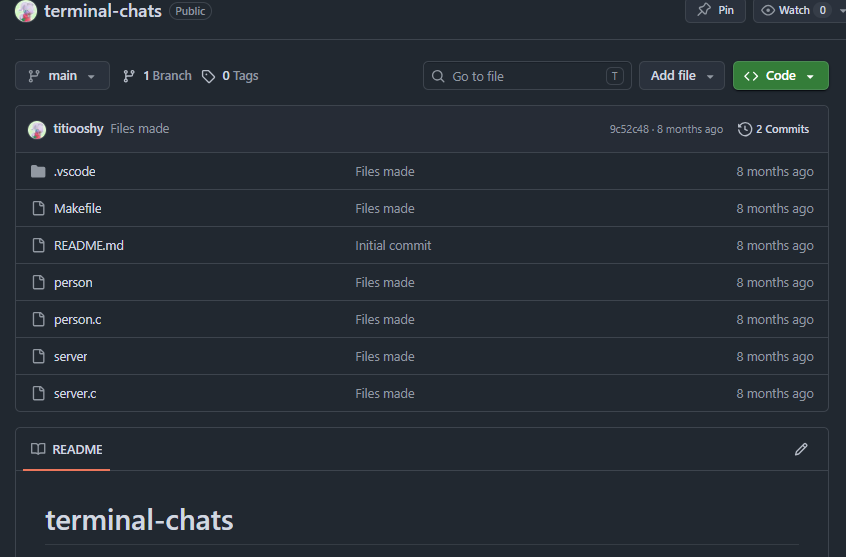 simple look of the github repo
